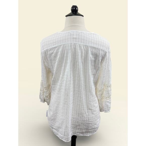 NWT Krazy Kat Bohemian Gauzy Top with Crochet Detail, Size 1X - Picture 3 of 3